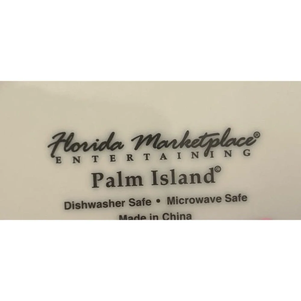 Florida Marketplace Palm‎ Island ceramic rimmed soup bowls set of 5